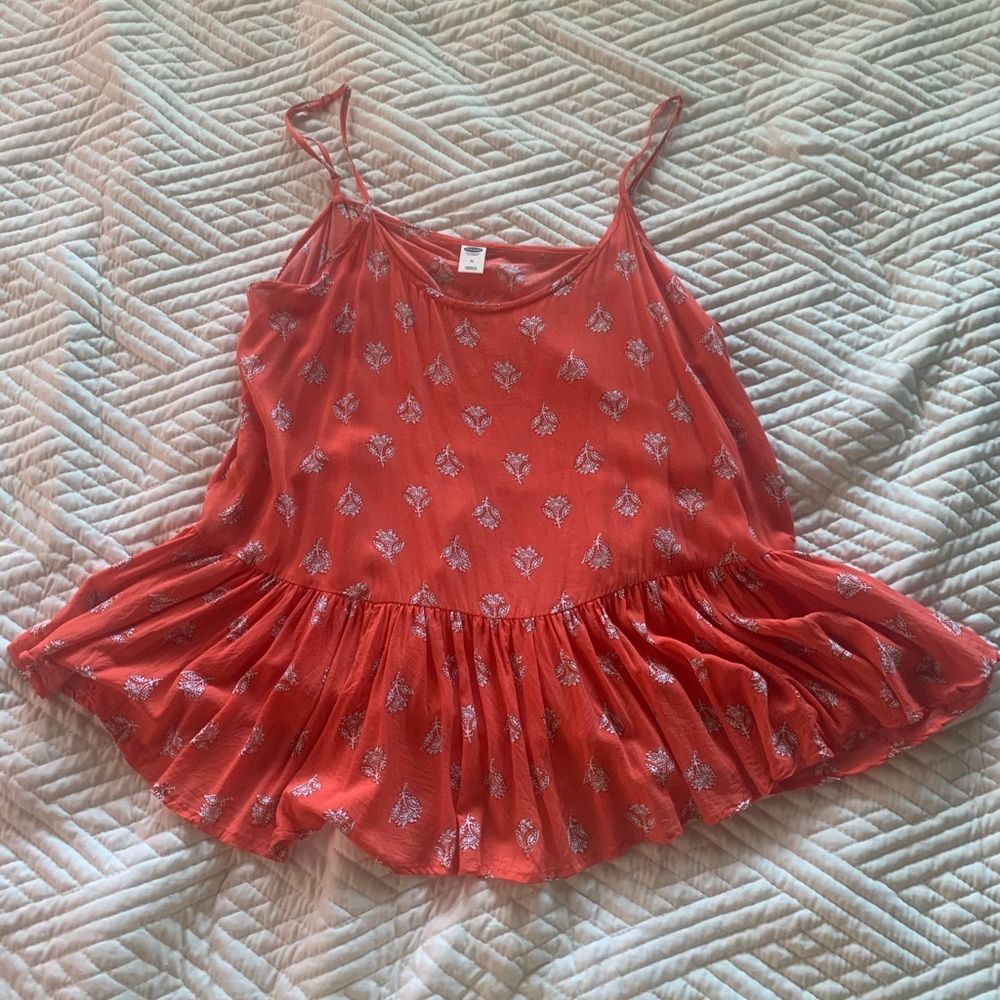 Orange Floral Flowy Top